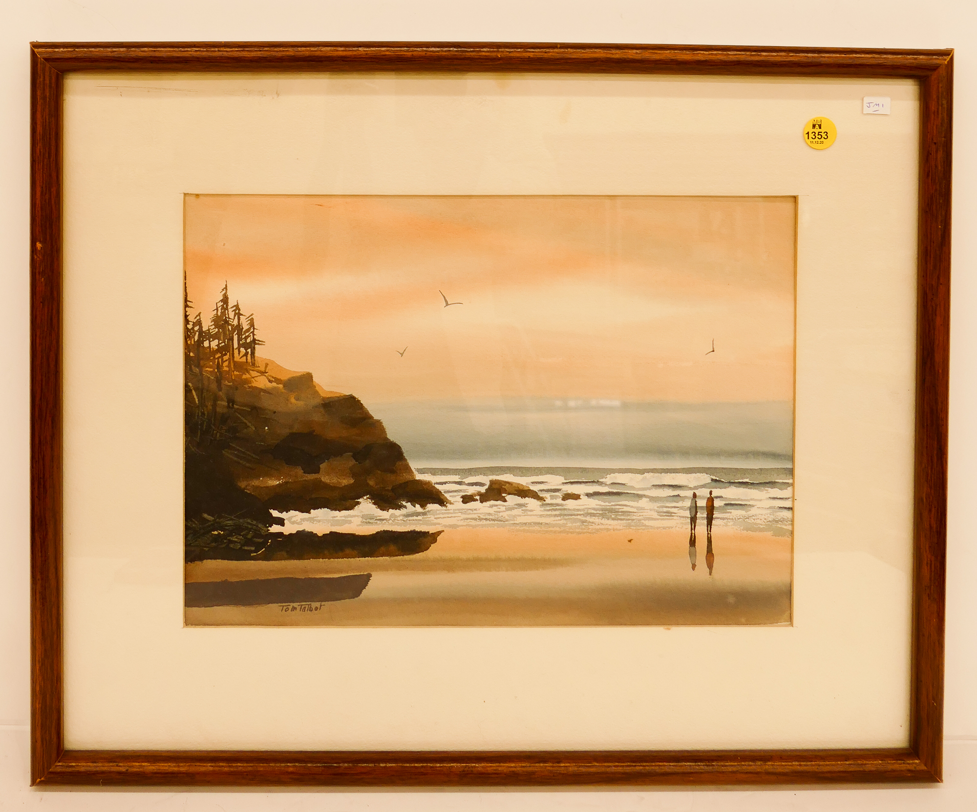 Appraisal: Tom Talbot Coastal Scene Watercolor Framed- x ''