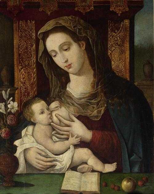 Appraisal: CLEVE JOOS VAN circa Antwerp Follower of Madonna and Child