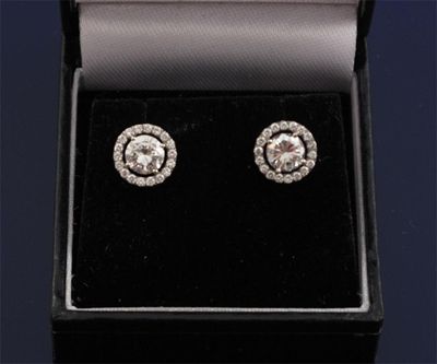 Appraisal: A pair of diamond cluster stud earrings The brilliant cut