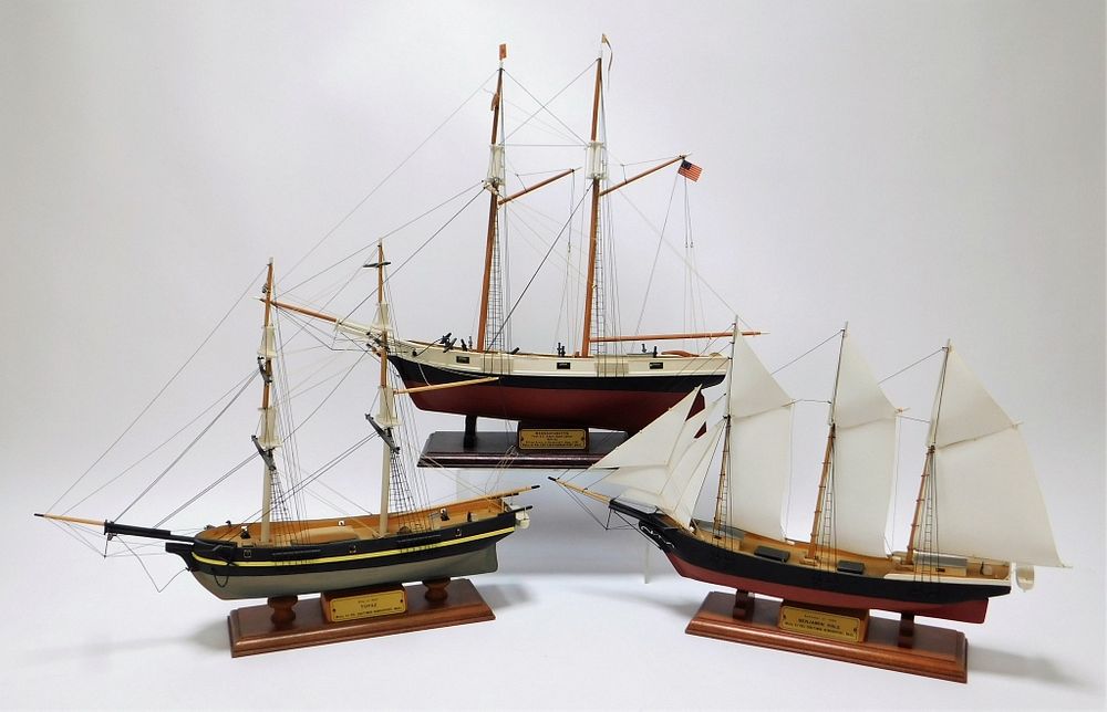 Appraisal: PC Piel Craftsmen Assorted Ship Models Massachusetts th Century Includes