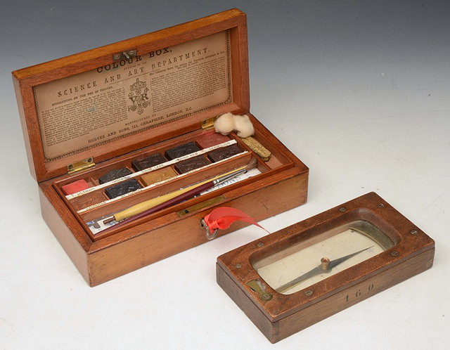 Appraisal: A REEVES AND SONS COLOUR BOX in a mahogany case