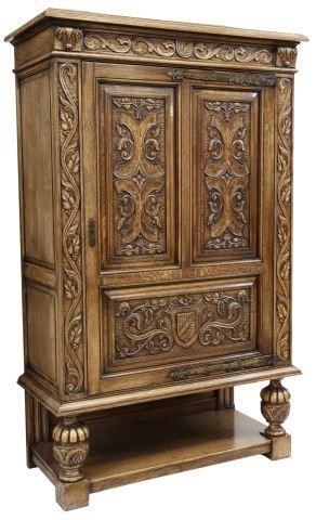 Appraisal: French Renaissance style oak cabinet Blanc Morel Cie mid th