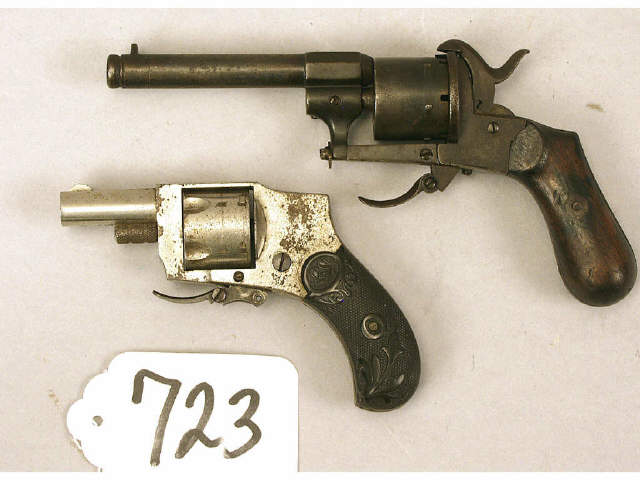 Appraisal: European cal pin fire revolver Of the type imported during