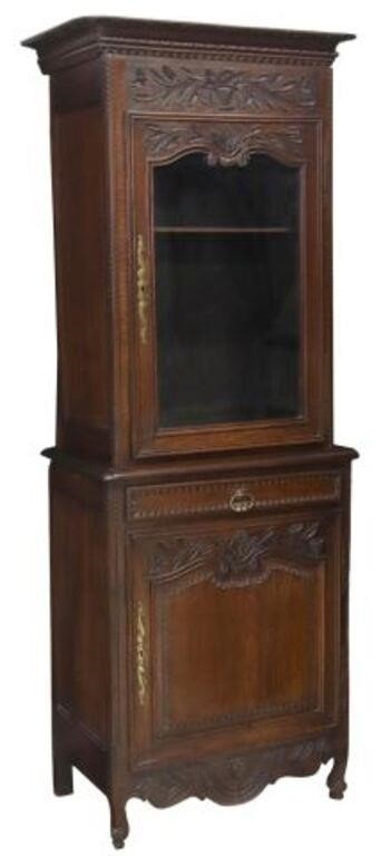 Appraisal: French Louis XV style oak vitrine display cabinet th c