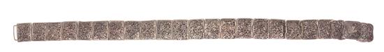 Appraisal: Sale Lot An Indian Silver Belt constructed of individual rectangular