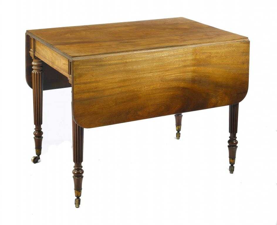 Appraisal: A GEORGE IV MAHOGANY PEMBROKE TABLE BY GILLOWS the oblong