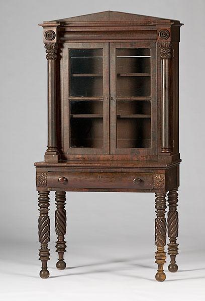 Appraisal: CINCINNATI CLASSICAL SECRETARY BOOKCASE possibly the shop of Luman Watson