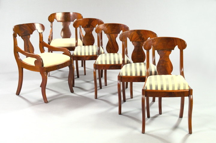 Appraisal: Suite of Six American Late Classical Mahogany Dining Chairs mid-