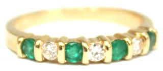 Appraisal: K Gold Emerald Diamond Ring Four emerald and three white