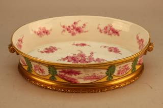 Appraisal: Signed th C French Sevres Centerpiece with dore bronze mounts