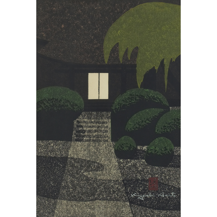 Appraisal: Kiyoshi Saito Japanese - ''Untitled '' c color woodcut ''