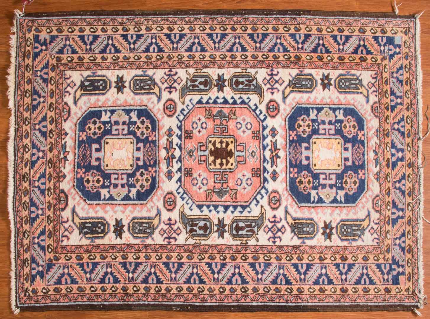 Appraisal: Meshkin rug approx x Iran circa Condition Fringes unraveling and