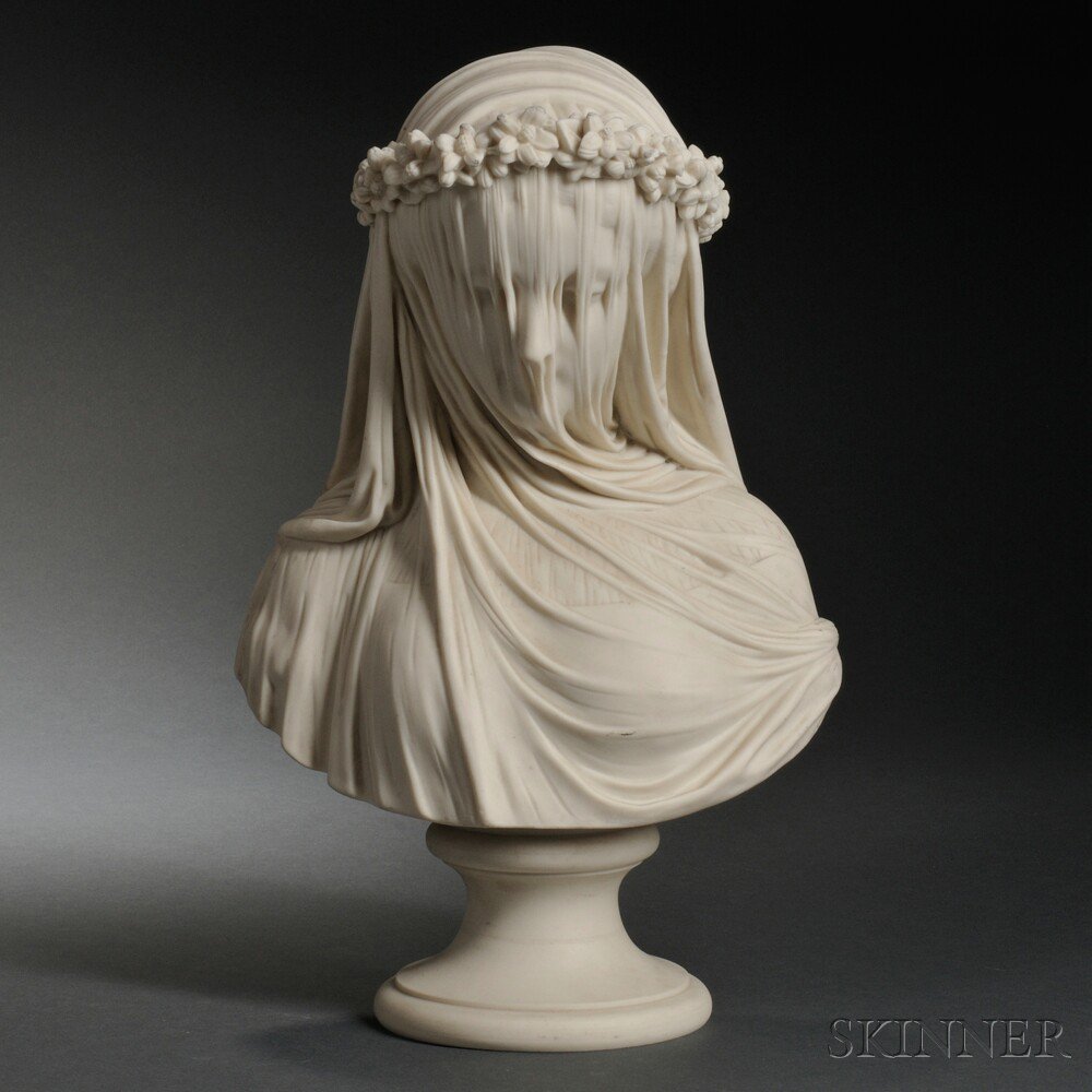 Appraisal: Copeland Parian Bust of the Veiled Bride England c modeled