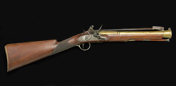 Appraisal: An English flintlock blunderbuss by William Goldingcirca The inch two-stage