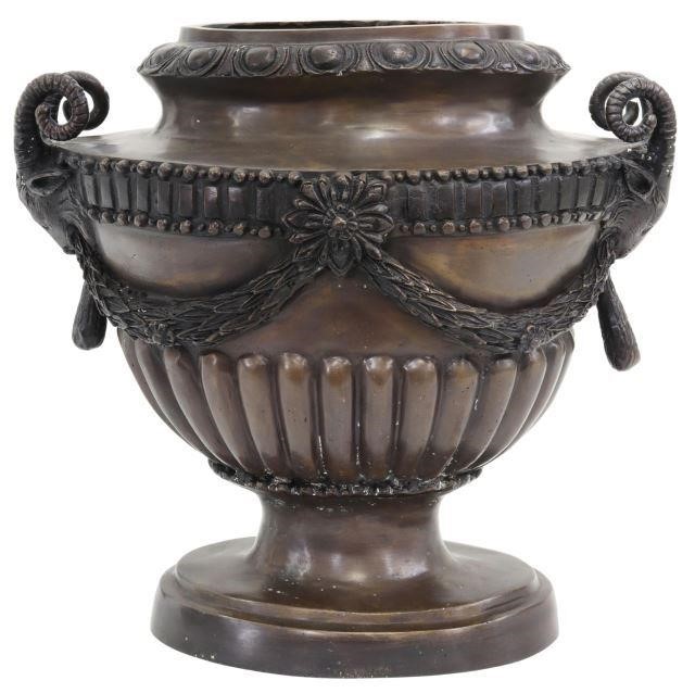 Appraisal: Classical style patinated bronze urn attributed to Maitland-Smith late th