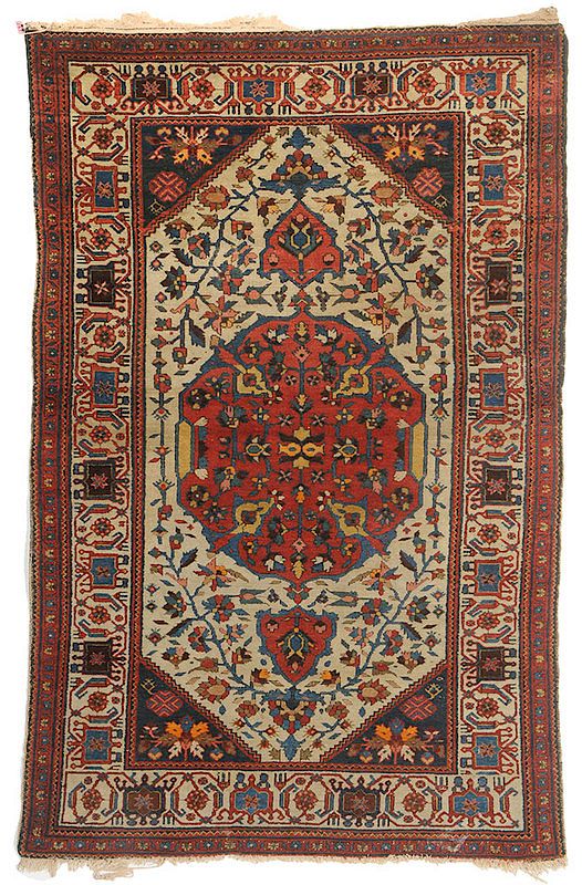 Appraisal: Ivory Field Persian Rug early mid th century probably Bijar