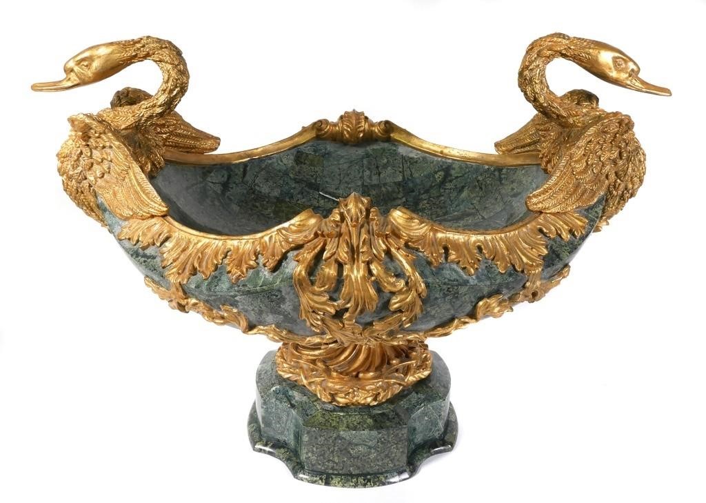 Appraisal: Resin and faux tessellated marble basin or serving dish Green