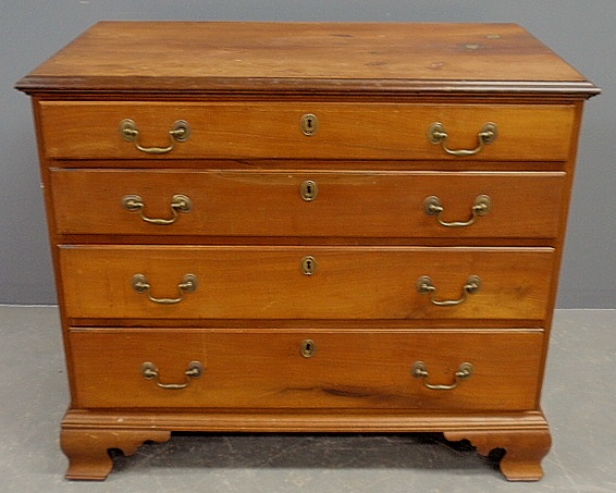 Appraisal: - Chippendale cherry chest of drawers c with a molded