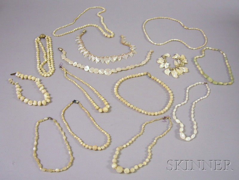 Appraisal: Assorted Group of Mother-of-pearl Necklaces