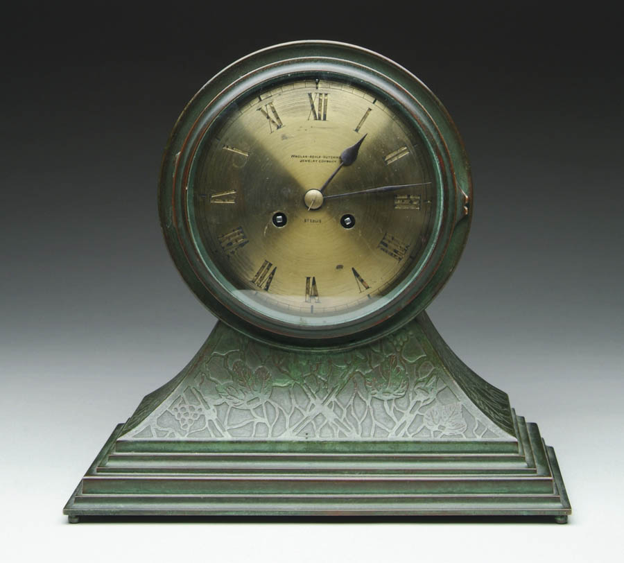 Appraisal: TIFFANY STYLE MANTLE CLOCK Nice mantle clock has bronze case