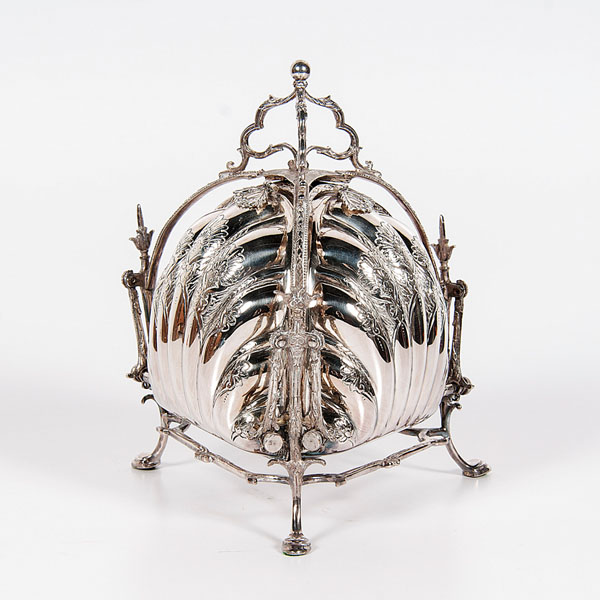 Appraisal: English th century Silver plated bun warmer made by Israel