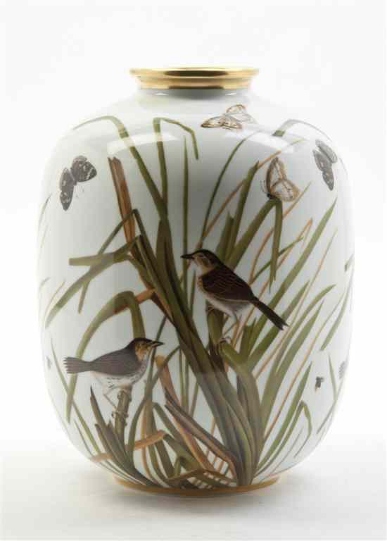 Appraisal: A Rosenthal Porcelain Vase of ovoid form decorated with birds