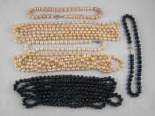 Appraisal: A mixed lot comprising six fresh water pearl necklaces shortest