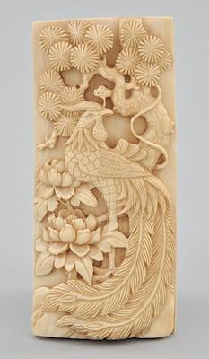 Appraisal: A Carved Ivory Plaque in Chinese Style Carved in relief