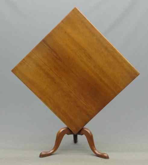 Appraisal: th c tilt top cherry tea table Top '' x