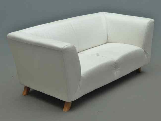 Appraisal: Leather sofa '' W