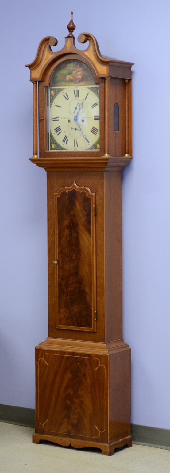 Appraisal: Inlaid mahogany day tall case clock dial signed Thomas Barclay