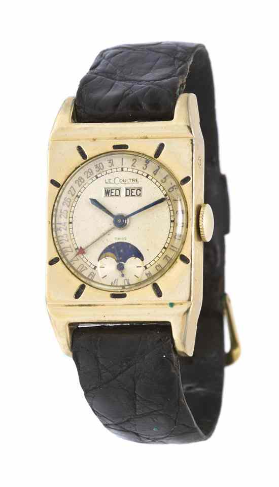 Appraisal: A Triple Calendar Moon Phase Wristwatch LeCoultre Circa x mm