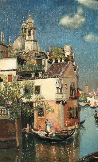 Appraisal: KIM H K Chinese th C Venetian Canal scene with