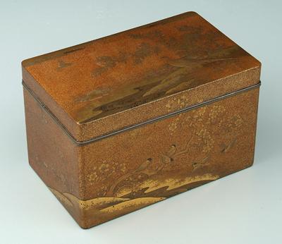 Appraisal: Japanese gold lacquer box rectangular with inner tray top sides