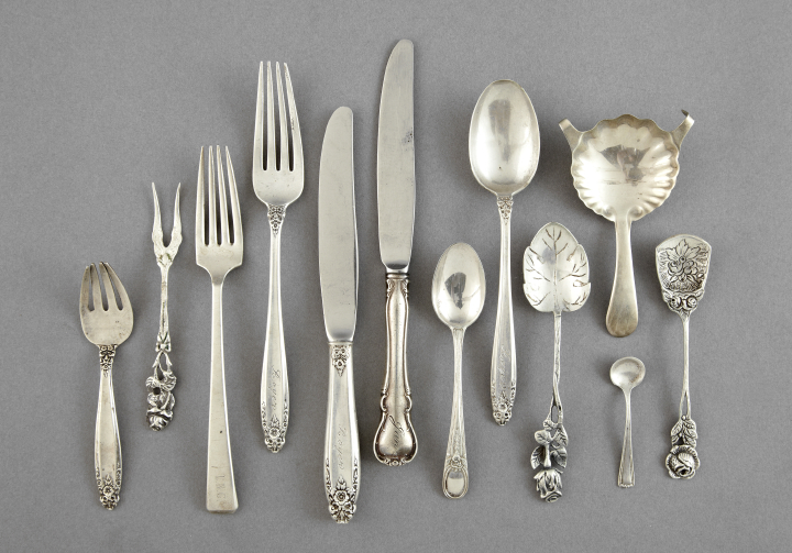 Appraisal: Approximately Forty-Eight Assorted Pieces of Sterling and Silverplated Utensils including