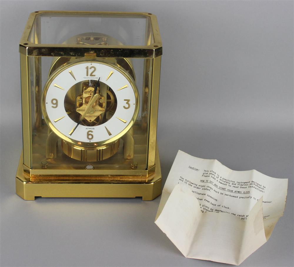 Appraisal: JAEGER LECOULTRE ATMOS CLOCK in brass case numbered and with