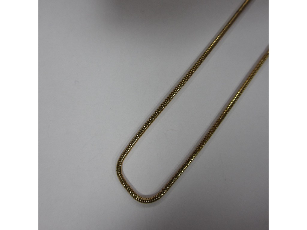 Appraisal: Eighteen carat gold snake link neckchain Approximately cm gms