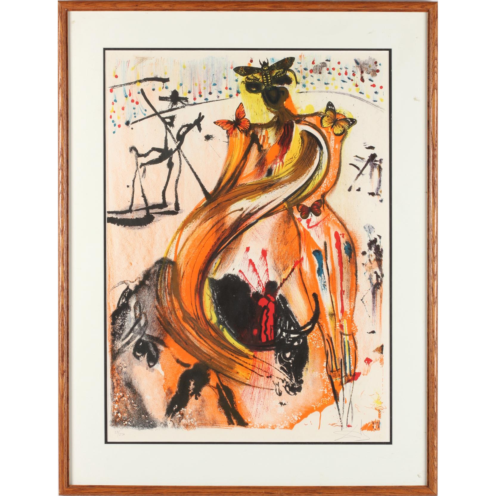 Appraisal: Salvador Dali - The Bullfighter color lithograph numbered in pencil