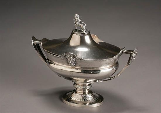 Appraisal: Gorham Sterling Covered Soup Tureen Providence Dated The ovoid body