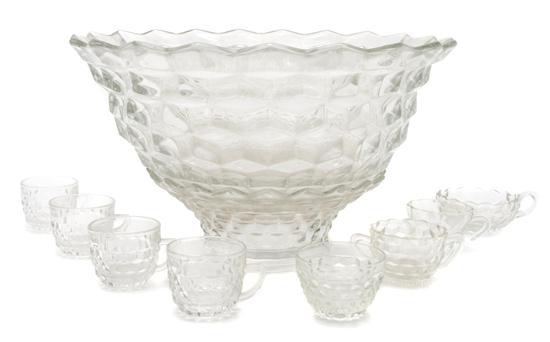 Appraisal: An American Assembled Glass Punch Bowl Set Fostoria in the