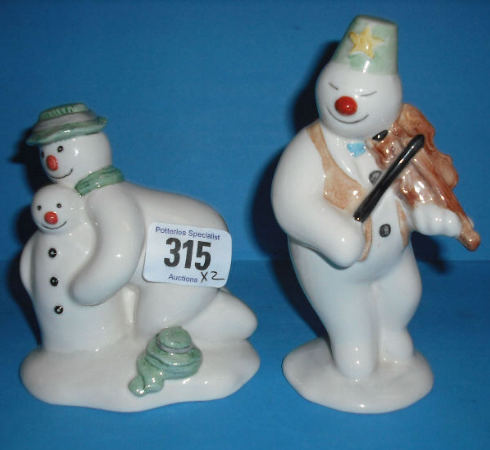 Appraisal: Royal Doulton Snowman Figures Building The Snowman DS And Violinist