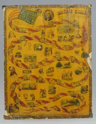 Appraisal: EARLY ''SNAKE'' GAME Fisher Brother Philadelphia paper litho board on