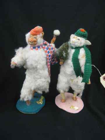 Appraisal: Stuart Rabb Christmas Sheep Figurines well known Long Island artist