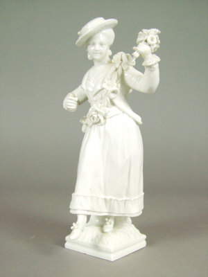 Appraisal: Berlin blanc de chine figure of a lady wearing a