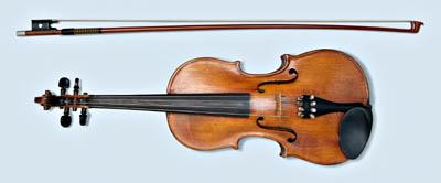 Appraisal: th century violin curly maple and spruce each side with