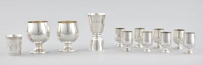 Appraisal: A Collection of Sterling Silver Drinkware Consisting of two snifter-shape