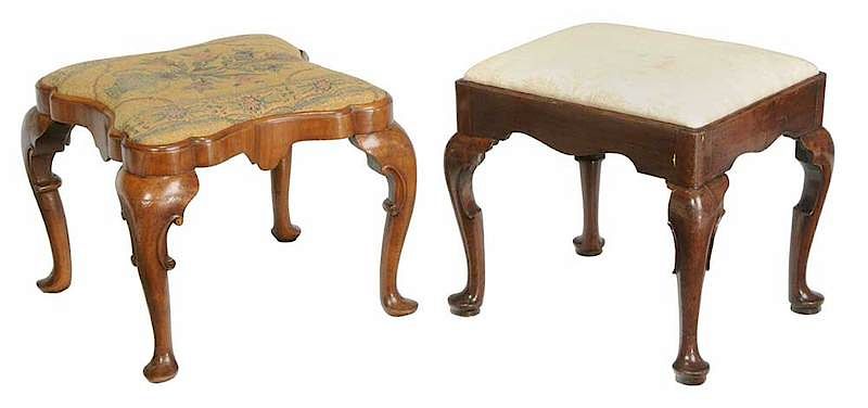 Appraisal: Period Queen Anne or Queen Anne Style Footstools British two