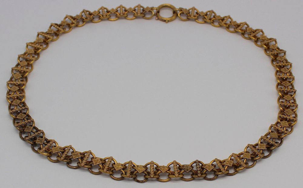 Appraisal: JEWELRY Victorian kt Gold Chain Necklace Victorian kt gold chain