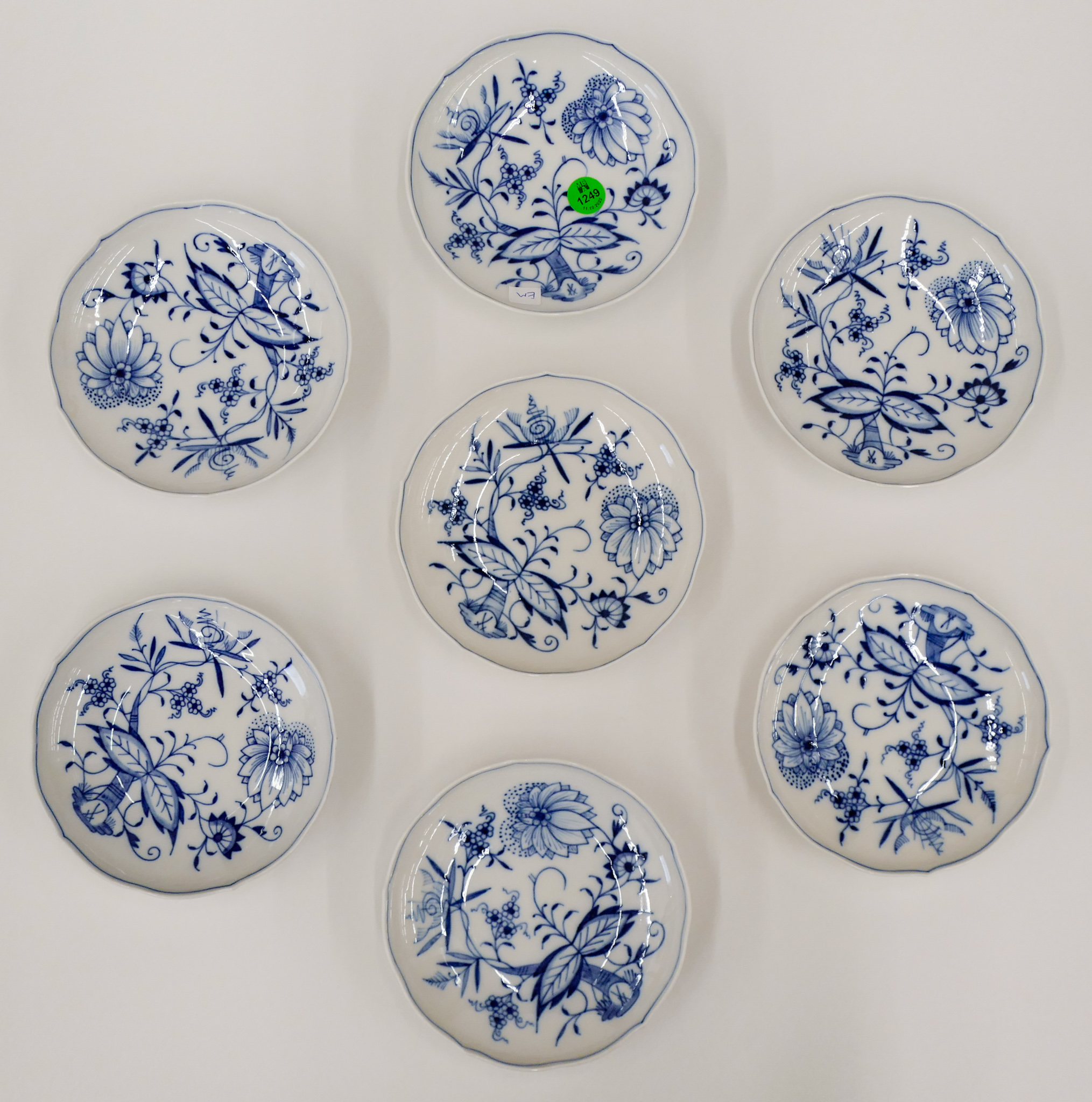 Appraisal: pc Meissen Blue Onion Porcelain Small Bowls '' Approx