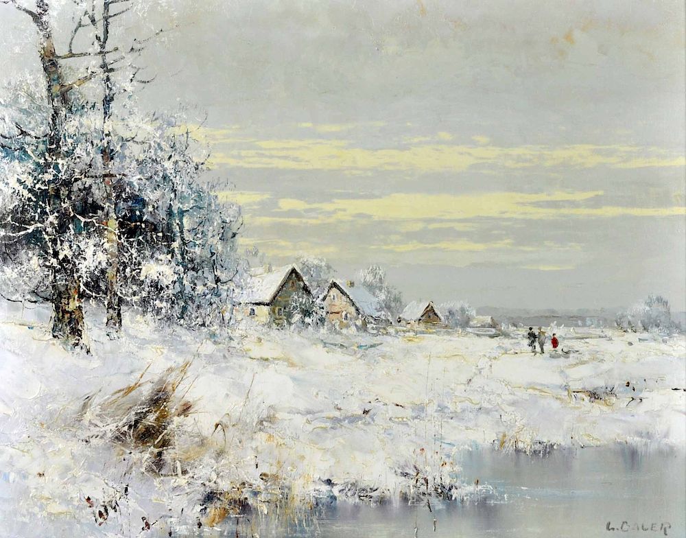 Appraisal: Willi Bauer Snow Oil Painting Willi Bauer German - Snow